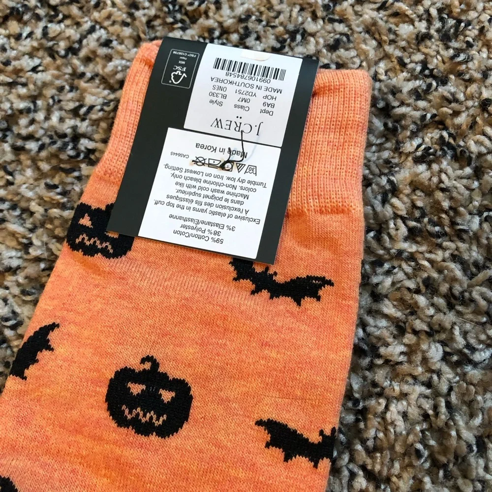 NWT J. Crew F Halloween socks bats & jack’o’lanterns heather OS